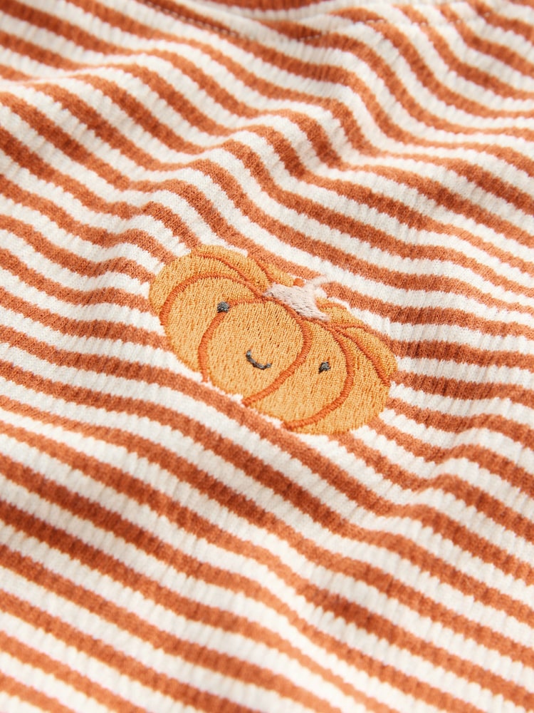 Orange Pumpkin Long Sleeve Dress and Leggings Set (3mths-