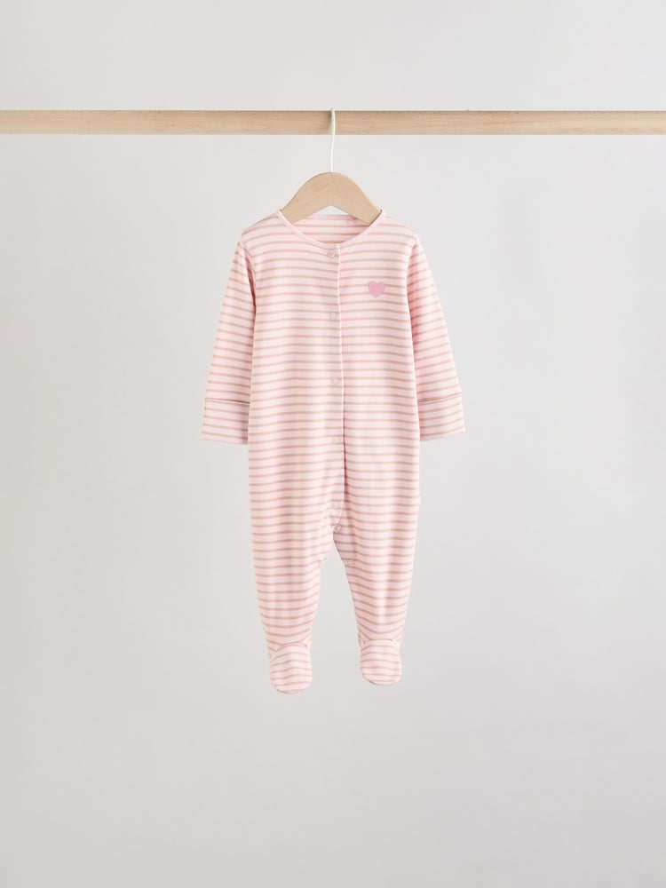 Pink 7 Pack Baby Sleepsuits (0mths-3yrs)