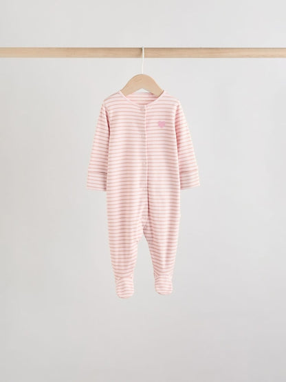 Pink 7 Pack Baby Sleepsuits (0mths-3yrs)