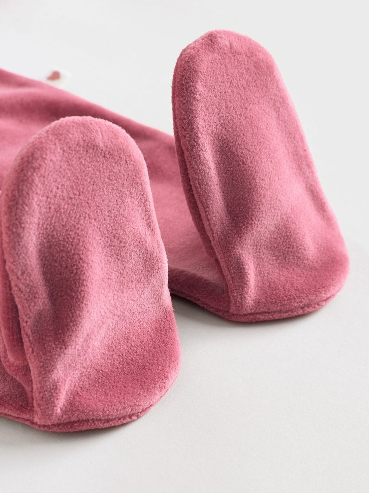 Pink Velour Baby Sleepsuits 2 Pack (0mths-2yrs)