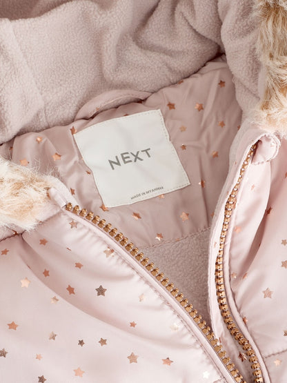 Pale Pink Print Shower Resistant Snowsuit (3mths-7yrs)