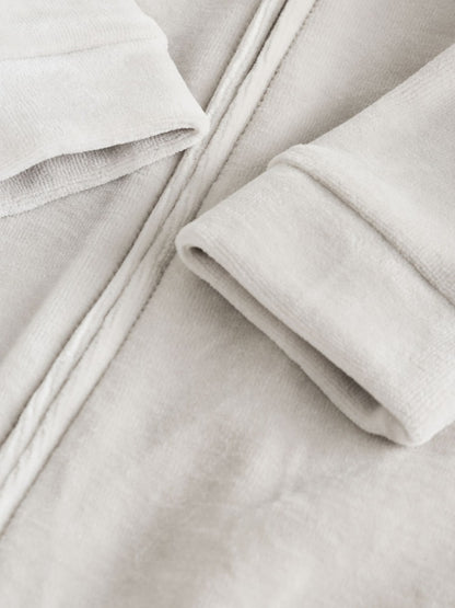 Grey Velour Two Way Zip Baby Sleepsuits 2 Pack (0-2yrs)