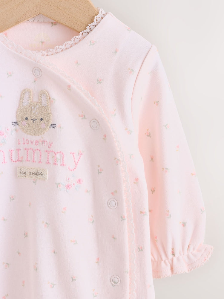 Pink Mummy Family Baby Sleepsuit (0-2yrs)