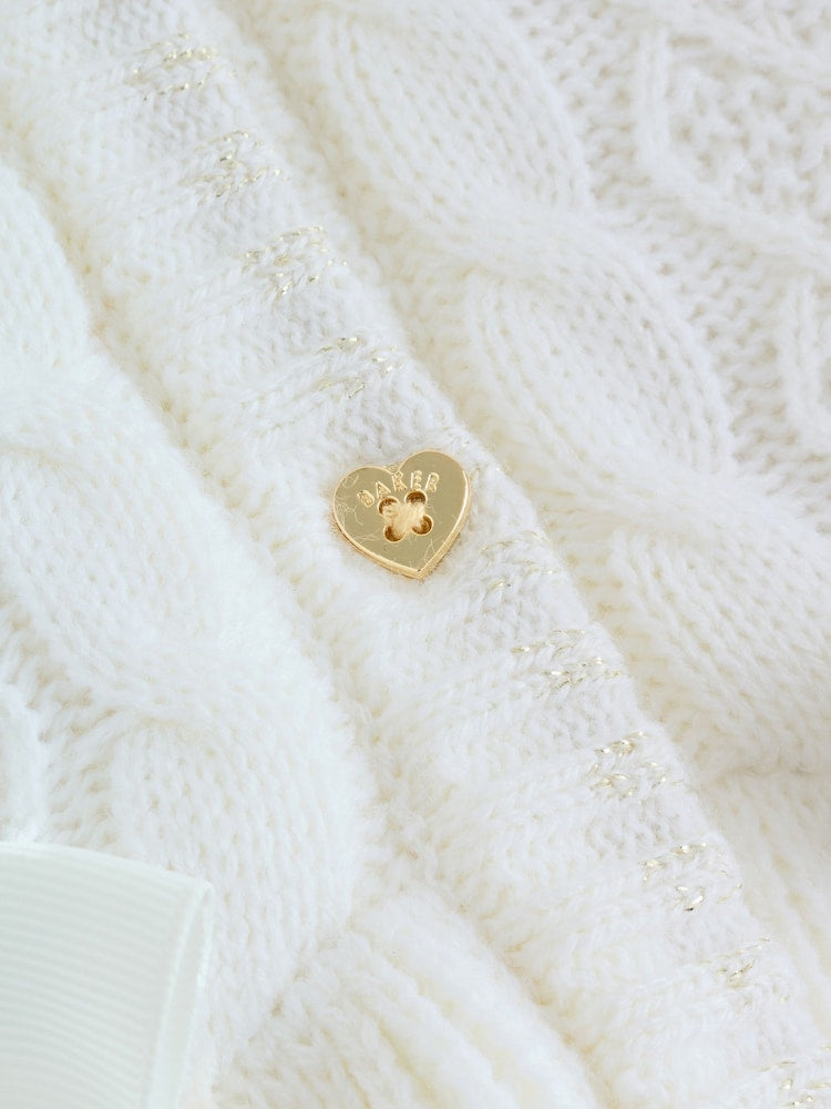 Baker by Ted Baker Knitted Bow Detail Coatigan