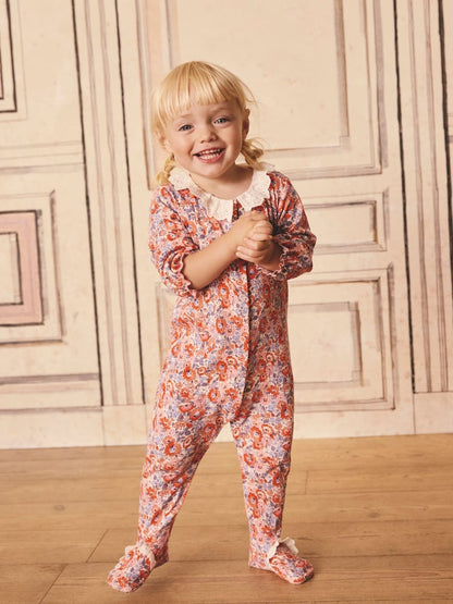 Blue Cath Kidston Floral Baby 100% Cotton Sleepsuits 3 Pack