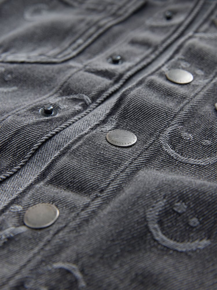 Grey Face Denim Hooded Overshirt (3mths-7yrs)