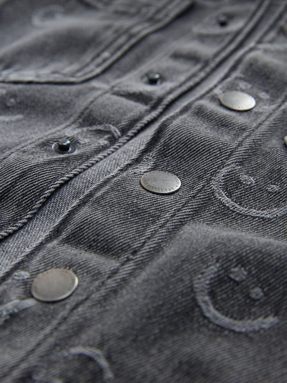Grey Face Denim Hooded Overshirt (3mths-7yrs)