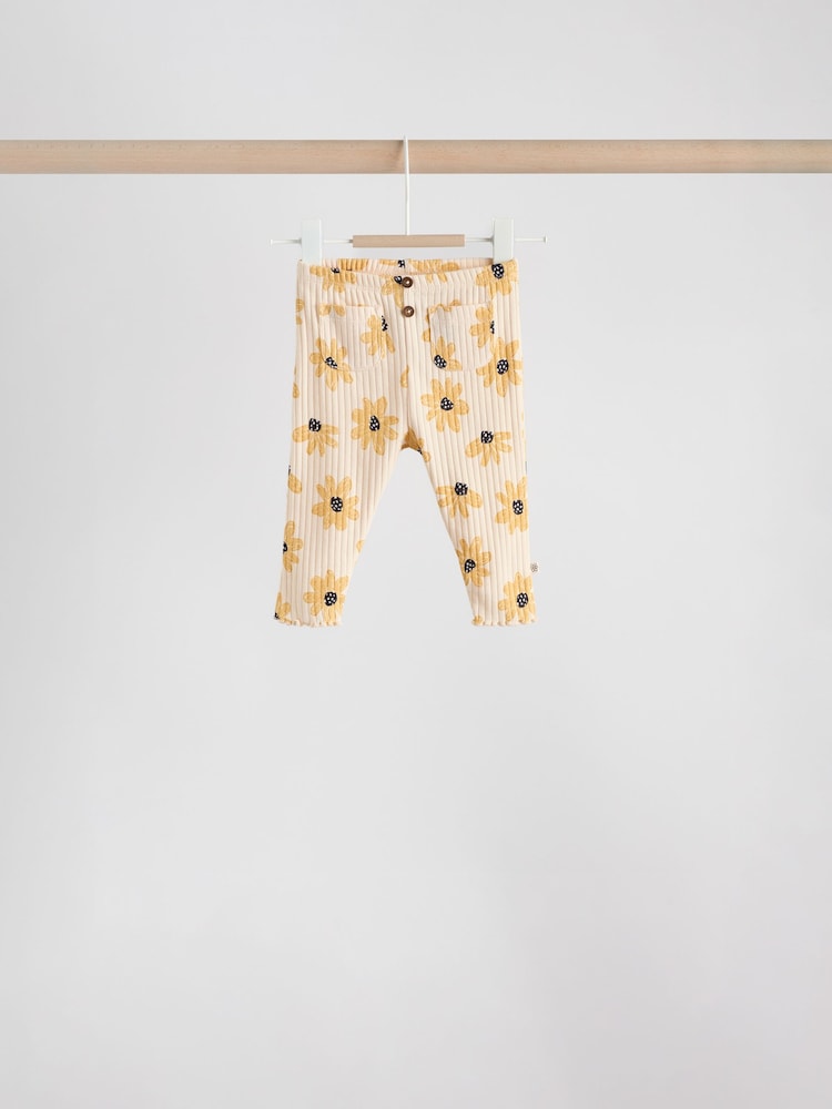 Yellow Flower/ Stripe Long Sleeve Top And Leggings Set 6 Piece (0mths-3yrs)