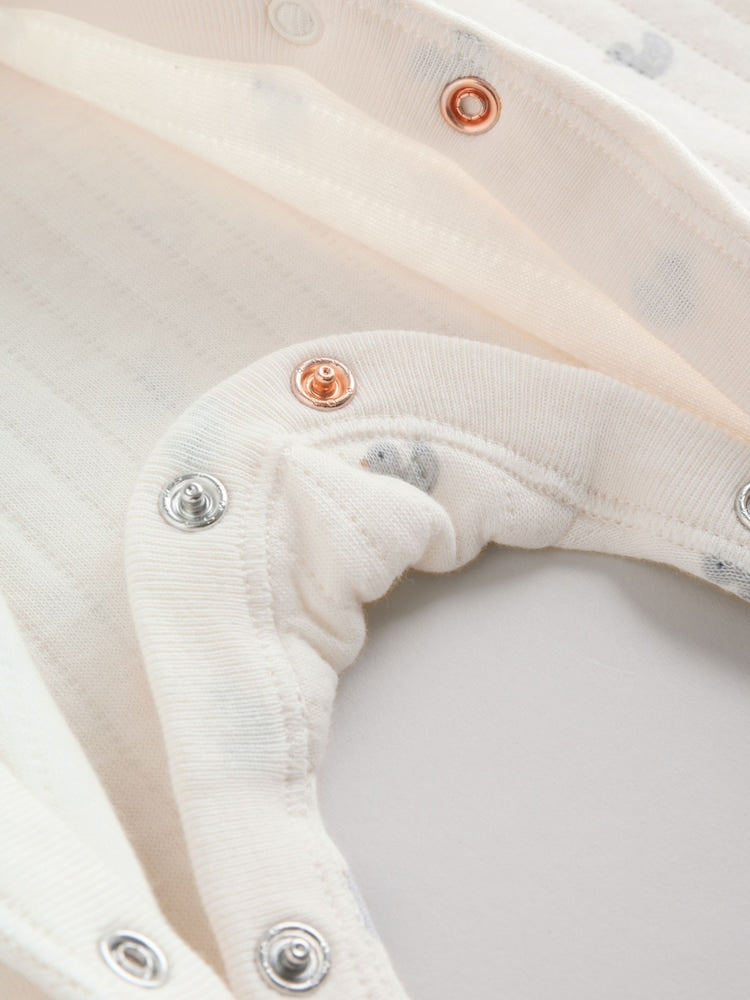 Grey Baby Quilted Sleepsuits 2 Pack