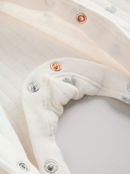 Grey Baby Quilted Sleepsuits 2 Pack