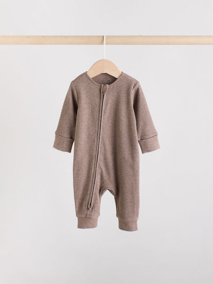 Chocolate Brown 3 Pack Baby Sleepsuits (0mths-3yrs)
