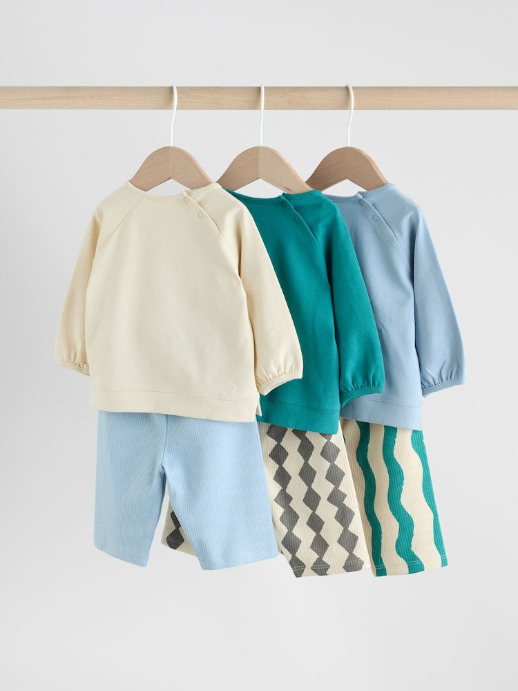 Blue/Green Milk Club Baby Top & Leggings 6