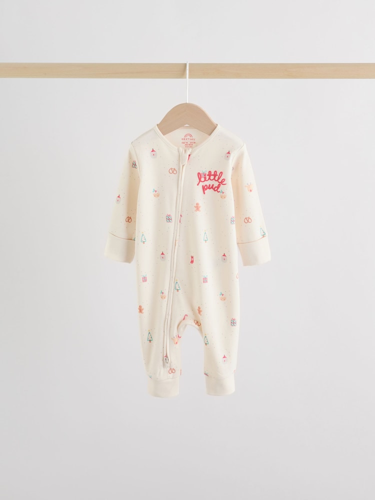 Red Baby Christmas Sleepsuits 3 Pack (0mths-3yrs)