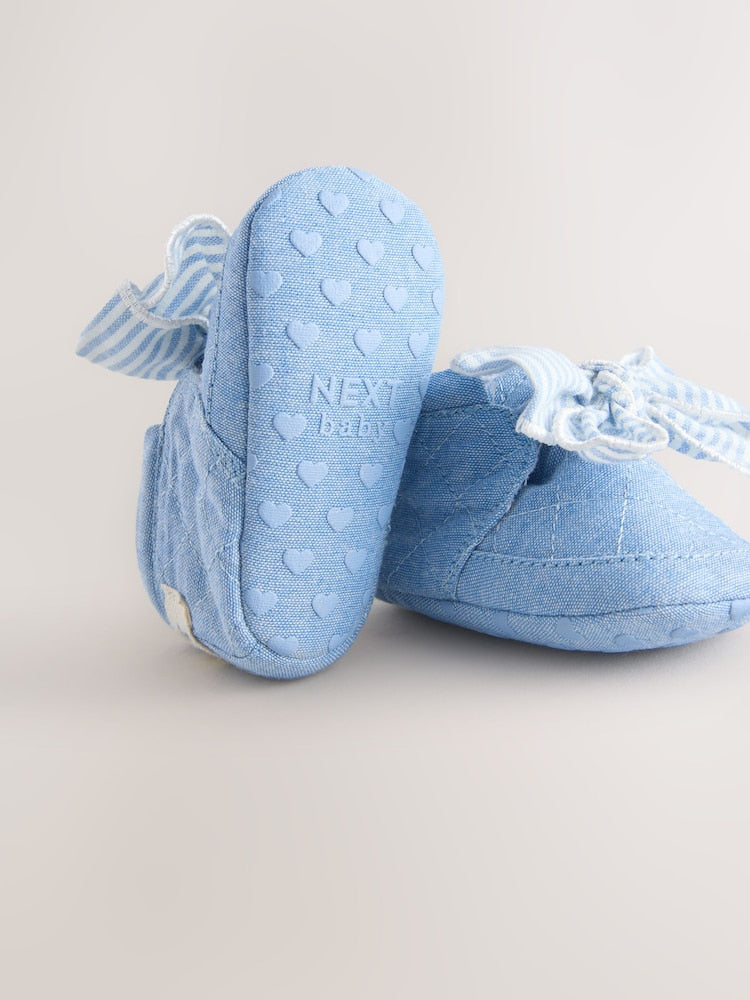 Blue Baby Floral Print Boots (0-18mths)