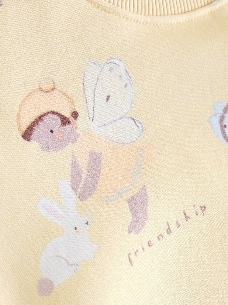 Yellow/Blue Fairy Sweatshirt & Flare Leggings Set (3mths-7yrs)