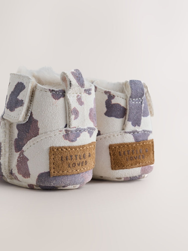 Neutral Cow Suede Baby Pull-On Boots (0-24mths)