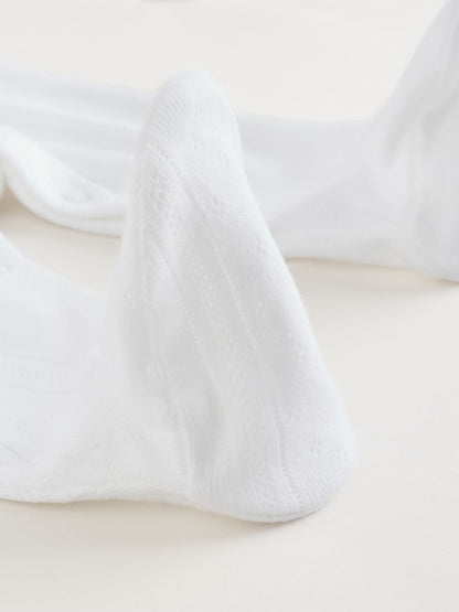 White Pointelle Baby Sleepsuits 3 Pack (0-18mths)