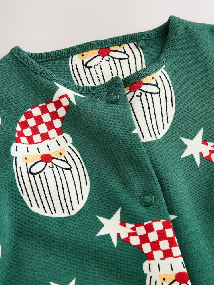 Green Santa Matching Family Christmas Sleepsuit (0mths-3yrs)