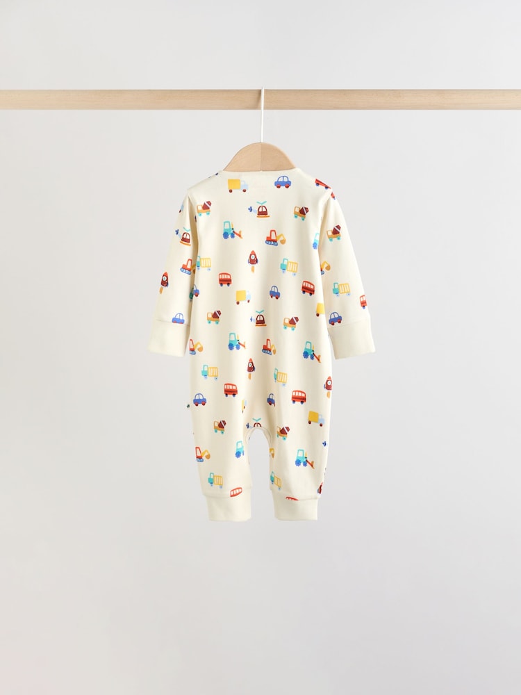 Multi Two Way Zip Baby Sleepsuit 5 Pack (0mths-3yrs)