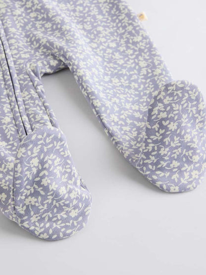 Blue Cherry Two Way Zip Sleepsuits 3 Pack (0-2yrs)