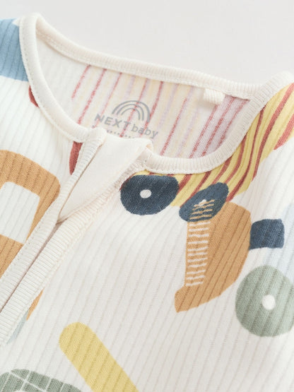 Multi Transport Two Way Zip Baby Sleepsuits 3 Pack (0mths-2yrs)