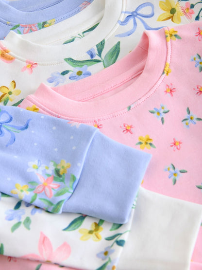 Pink/Blue Snuggle Pyjamas 3 Pack (9mths-16yrs)