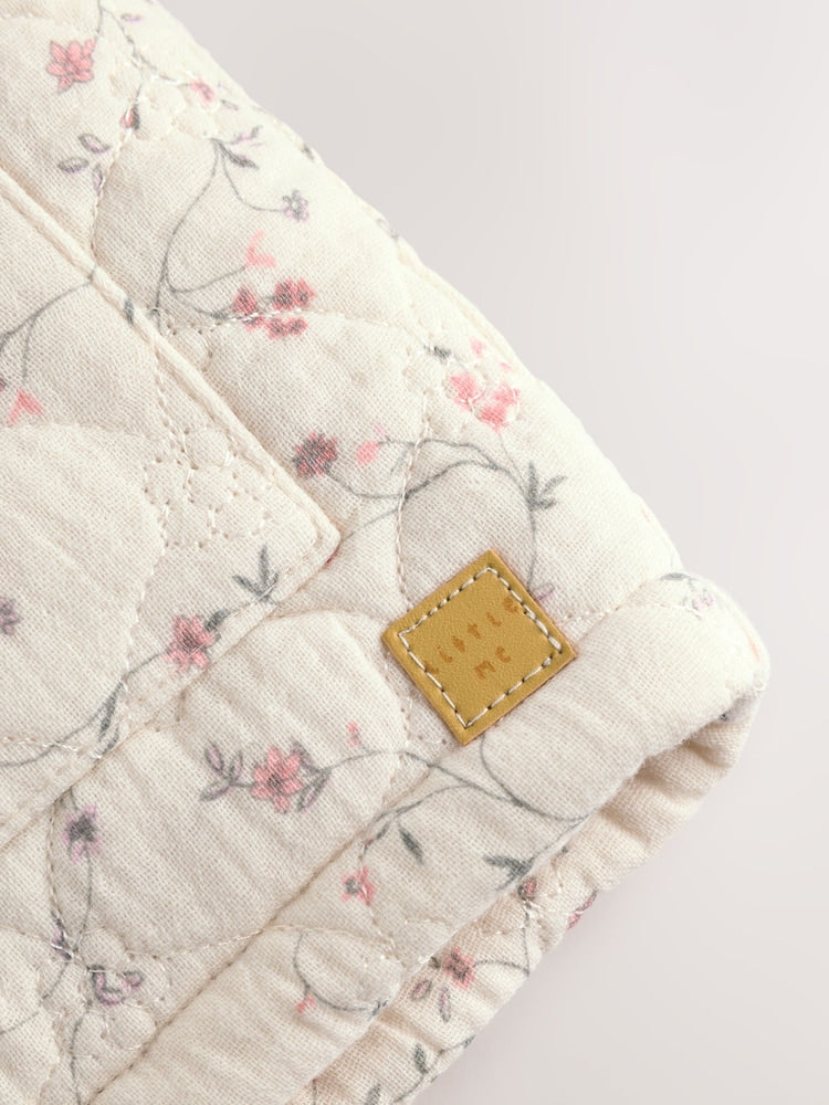 Ecru Floral Baby Crinkle Jersey Coat (0mths-2yrs)