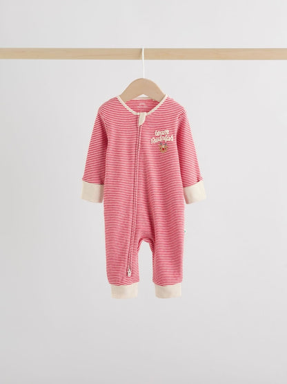 Red Baby Christmas Sleepsuits 3 Pack (0mths-3yrs)