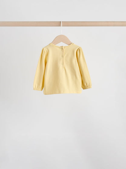 Yellow Flower/ Stripe Long Sleeve Top And Leggings Set 6 Piece (0mths-3yrs)