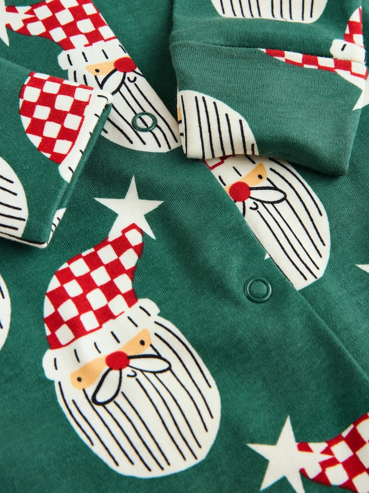 Green Santa Matching Family Christmas Sleepsuit (0mths-3yrs)