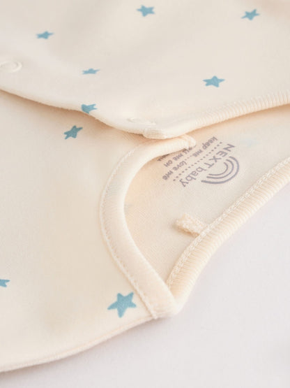 Blue Baby Sleepsuit, Bodysuit, Beanie and Bib Set 4 Piece (0-12mths)