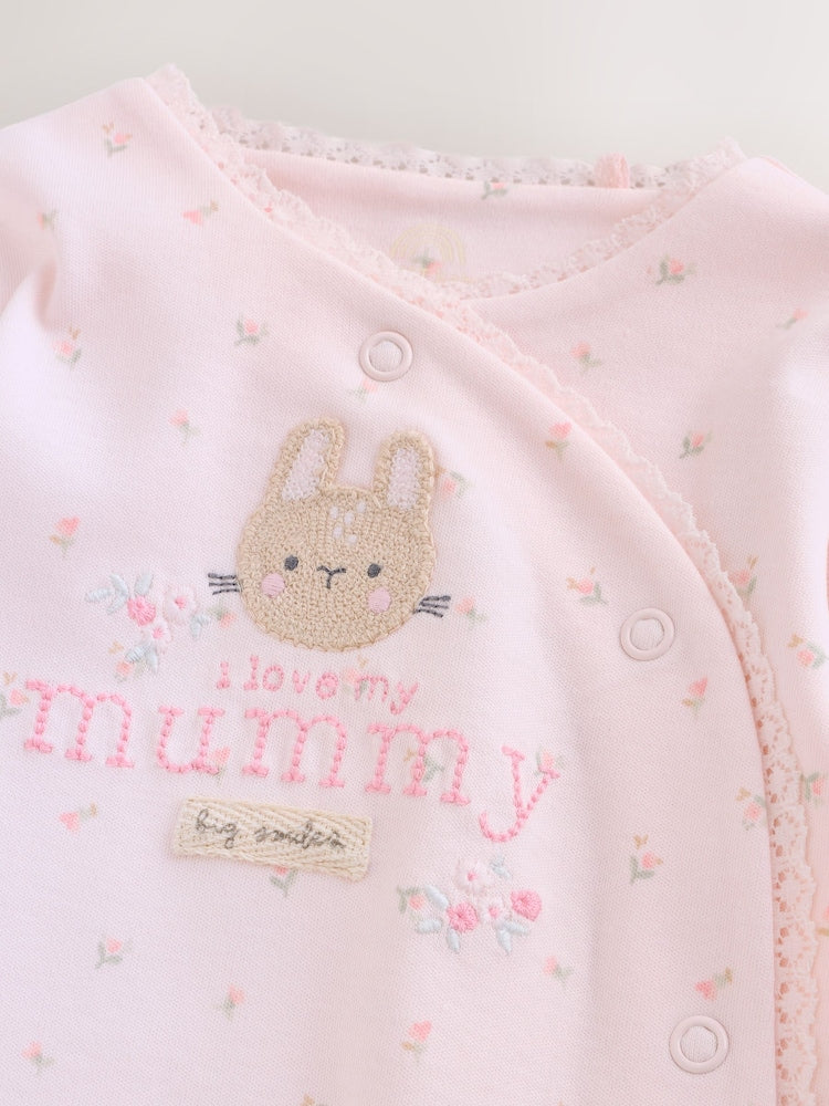 Pink Mummy Family Baby Sleepsuit (0-2yrs)