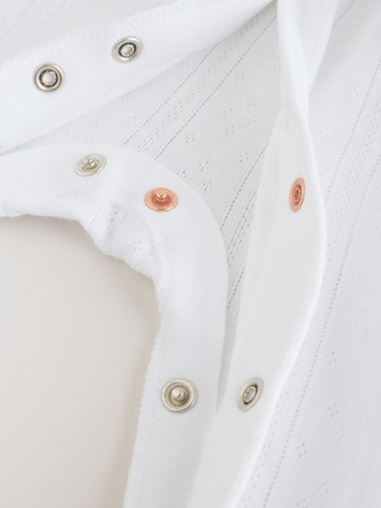 White Pointelle Baby Sleepsuits 3 Pack (0-18mths)