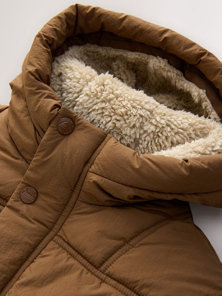 Brown Borg Lined Padded Shower Resistant Coat (3mths-7yrs)