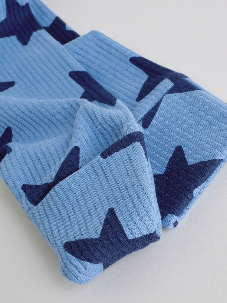 Navy Star Two Way Zip Baby Sleepsuits 3 Pack (0-2yrs)