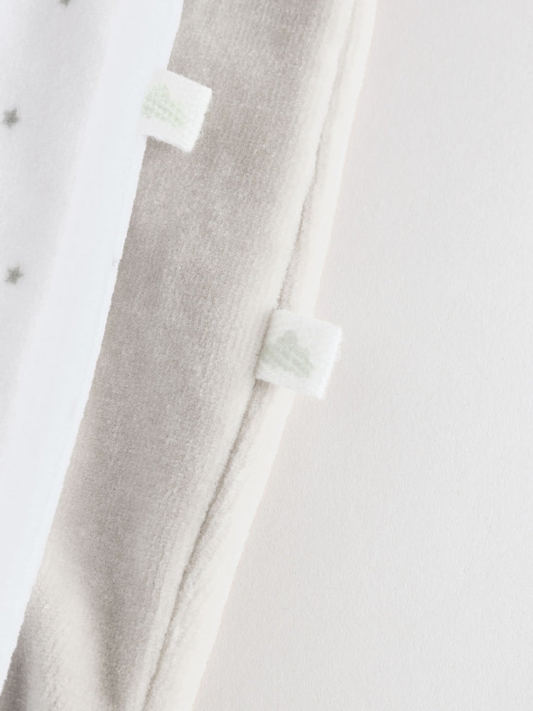 Grey Velour Two Way Zip Baby Sleepsuits 2 Pack (0-2yrs)