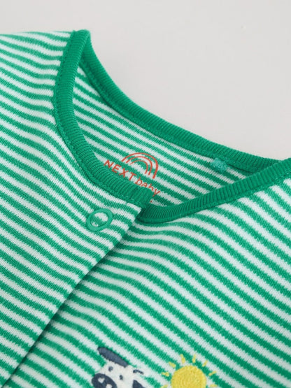 Multi Farm 3 Pack Baby Sleepsuits (0mths-2yrs)