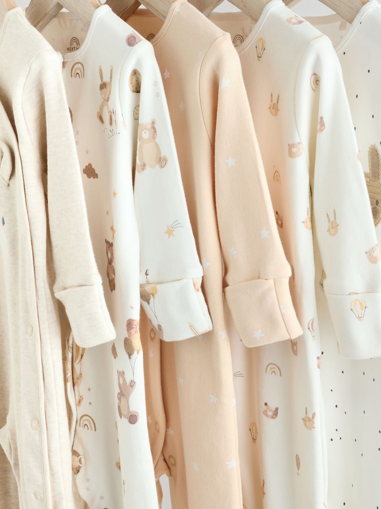 Neutral Bear Character Sleepsuits 5 Pack (0mths-2yrs)